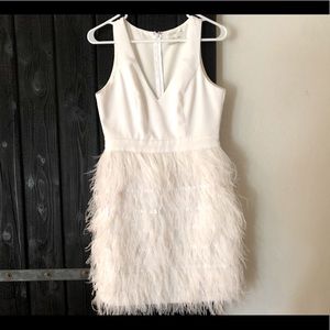 White feathered dress